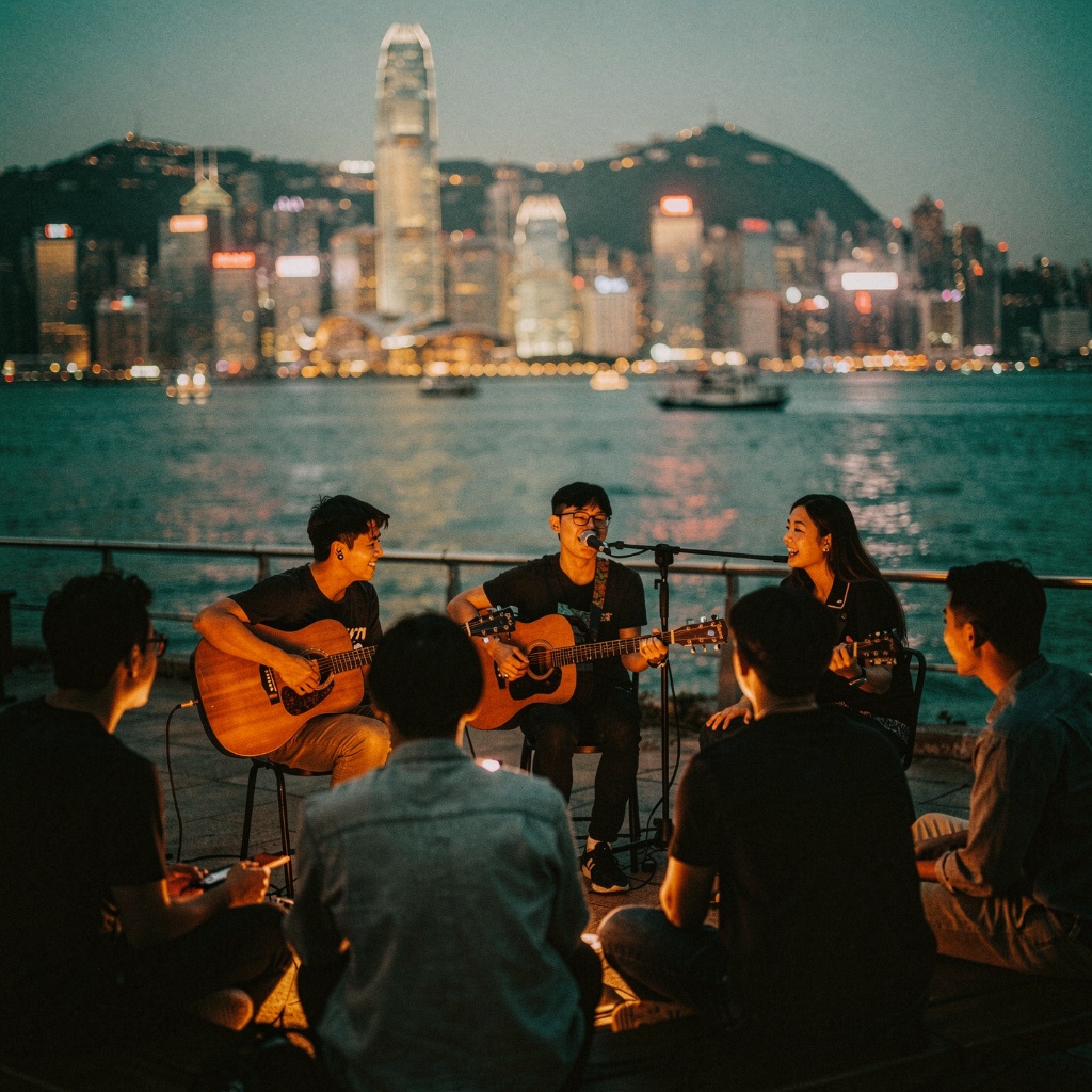 Acoustic jam session, waterfront