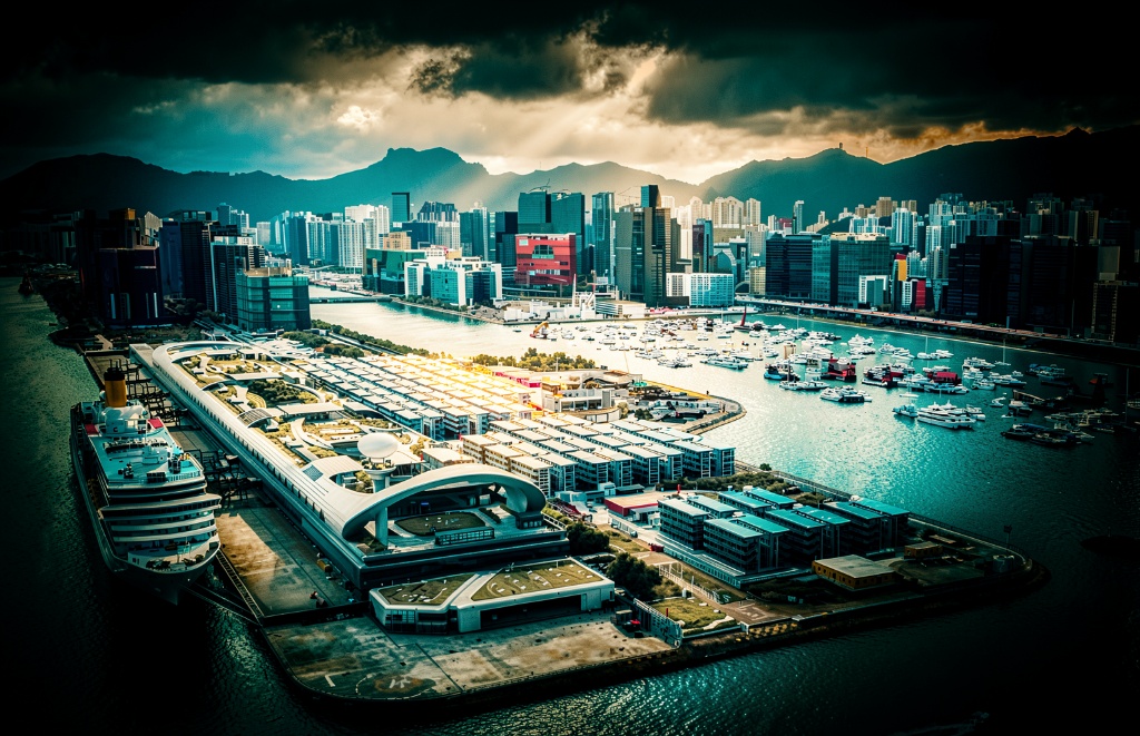 Kai Tak waterfront aerial view